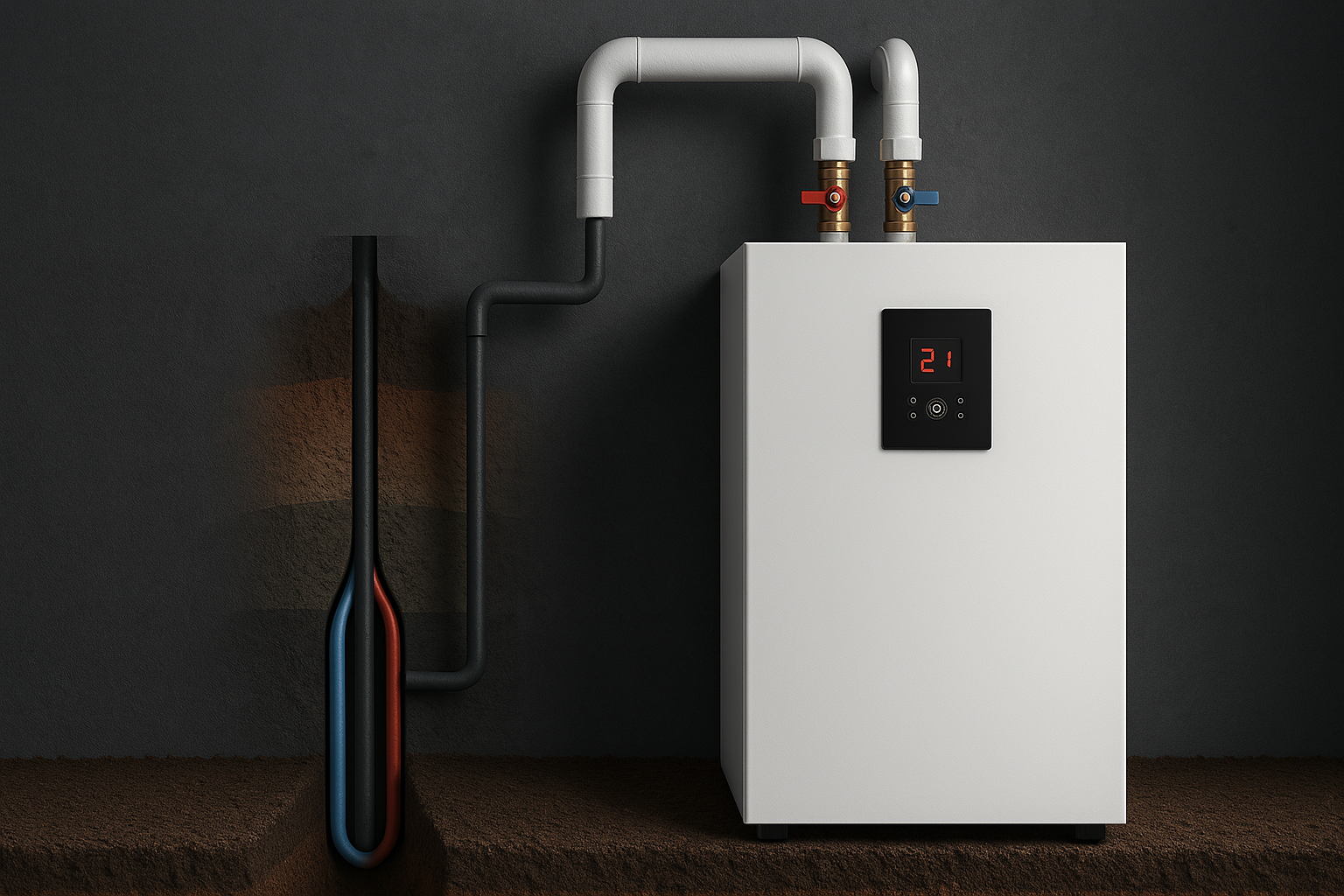 Bergvärmepump installation